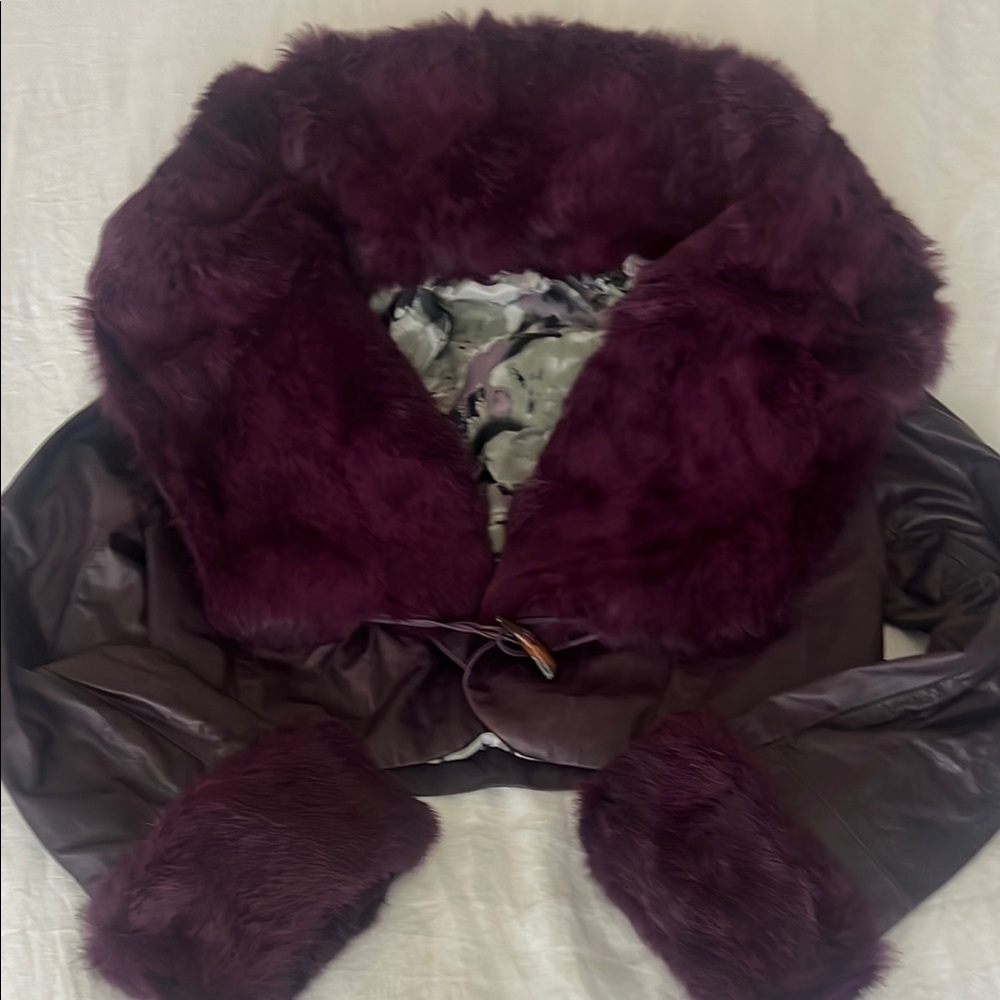 Luxurious Purple real  Fur Women's Jacket Small
